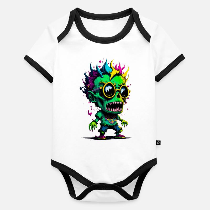 Bunter cooler Zombie Baby Bio-Kurzarm-Kontrastbody