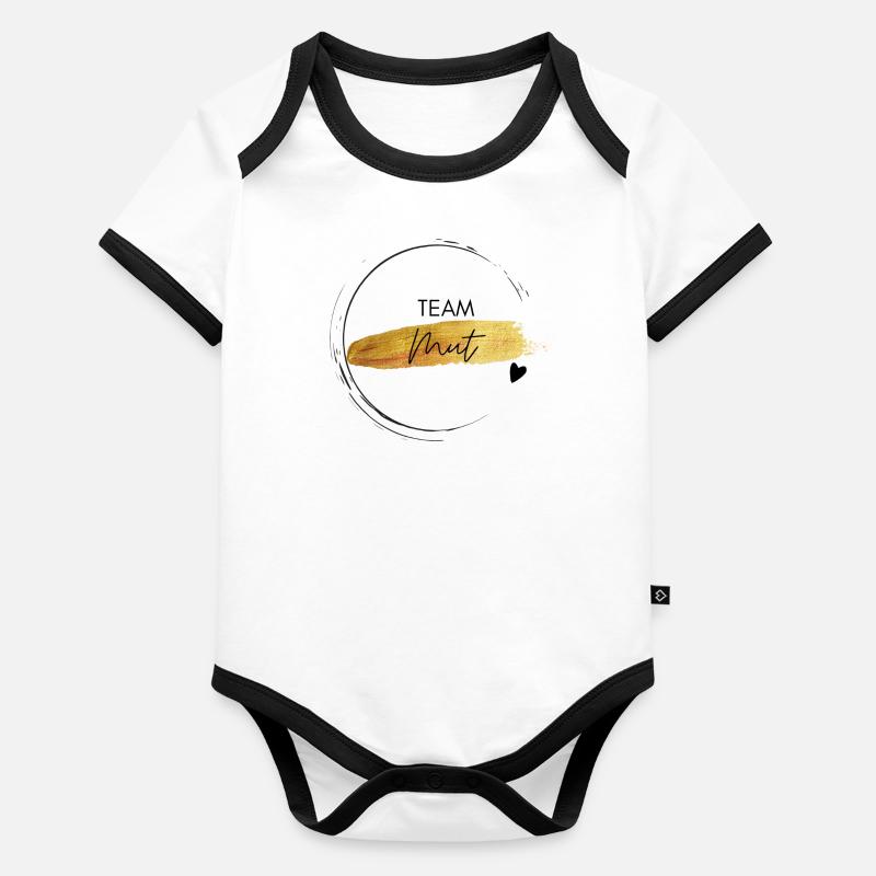 Team Mut - positives Denken - Affirmationen Baby Bio-Kurzarm-Kontrastbody
