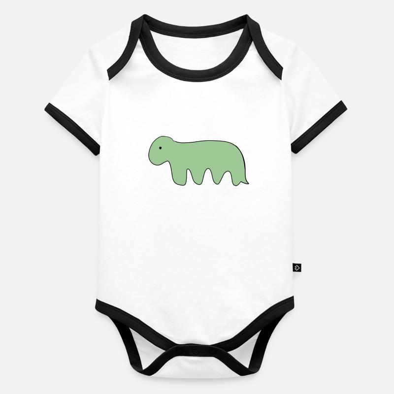 Animal symbol dinosaur Organic Baby Contrasting Bodysuit