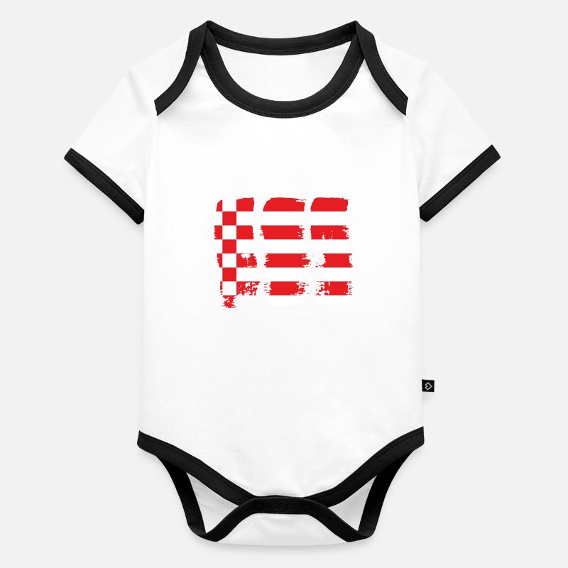 Drapeau de Brême Drapeau de Brême Body Bébé bio contrasté manches courtes
