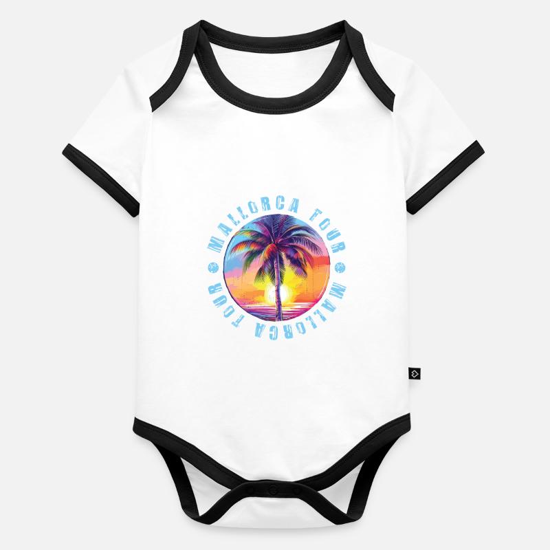 Mallorca Tour Bunt Baby Bio-Kurzarm-Kontrastbody