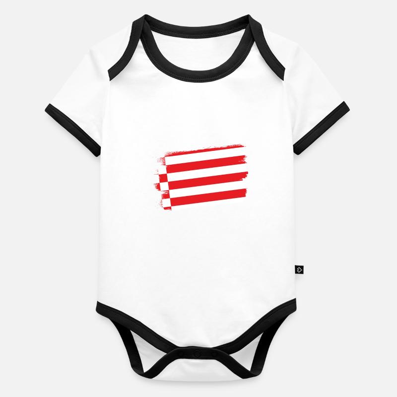 Drapeau de Brême Drapeau de Brême Body Bébé bio contrasté manches courtes