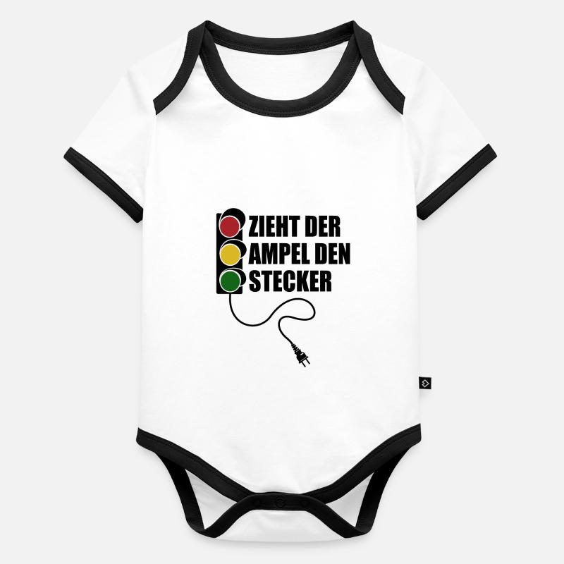 Zieht der Ampel den Stecker - Spruch Baby Bio-Kurzarm-Kontrastbody