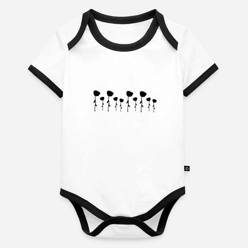 plantation de fleurs de rose Body Bébé bio contrasté manches courtes
