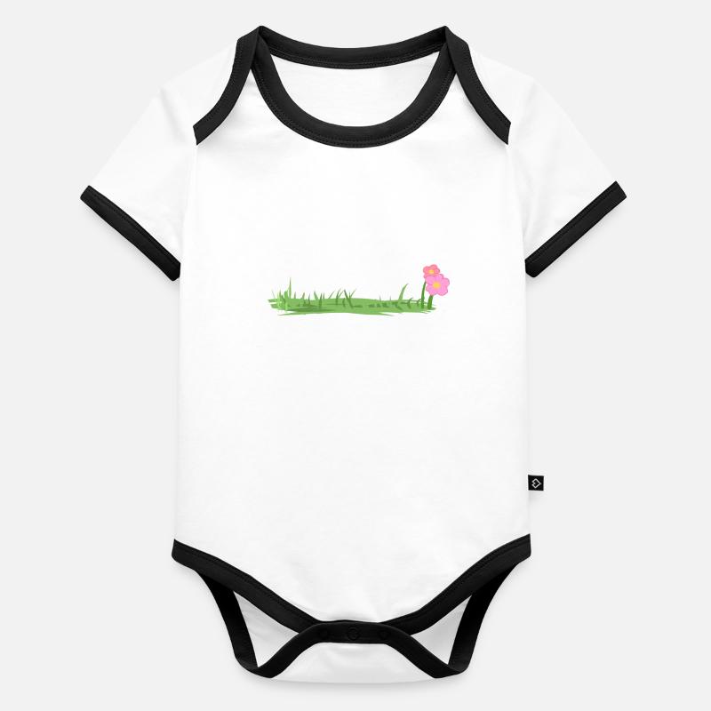 Floor Symbol Flower Organic Baby Contrasting Bodysuit