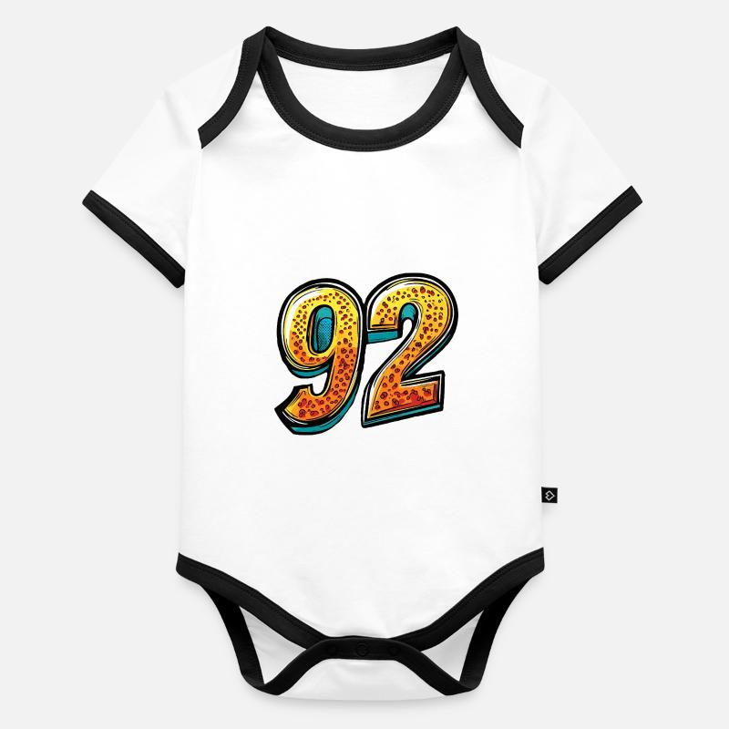 92 Number Colorful Organic Baby Contrasting Bodysuit