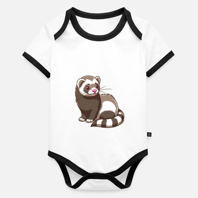 Frettchen Baby Bio-Kurzarm-Kontrastbody