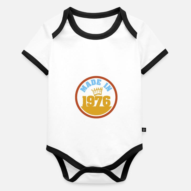 Fabriqué en 1976 Body Bébé bio contrasté manches courtes