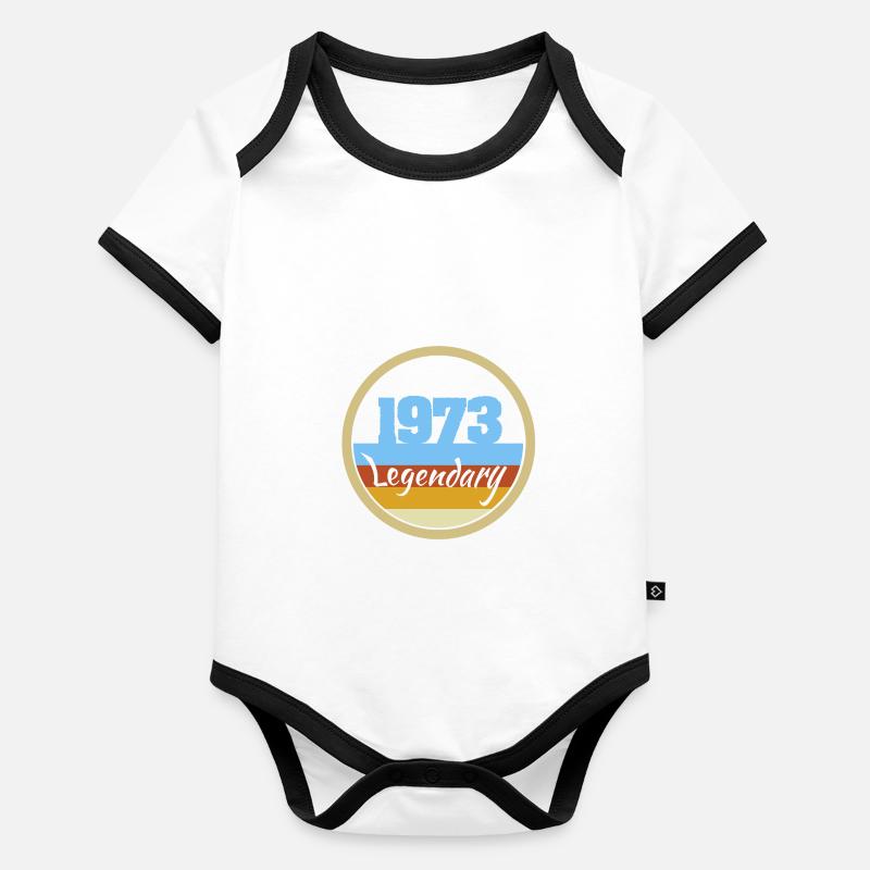 Légendaire 1973 Body Bébé bio contrasté manches courtes