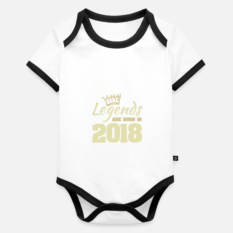 Legends are born in 2018 Organic Baby Contrasting Bodysuit
