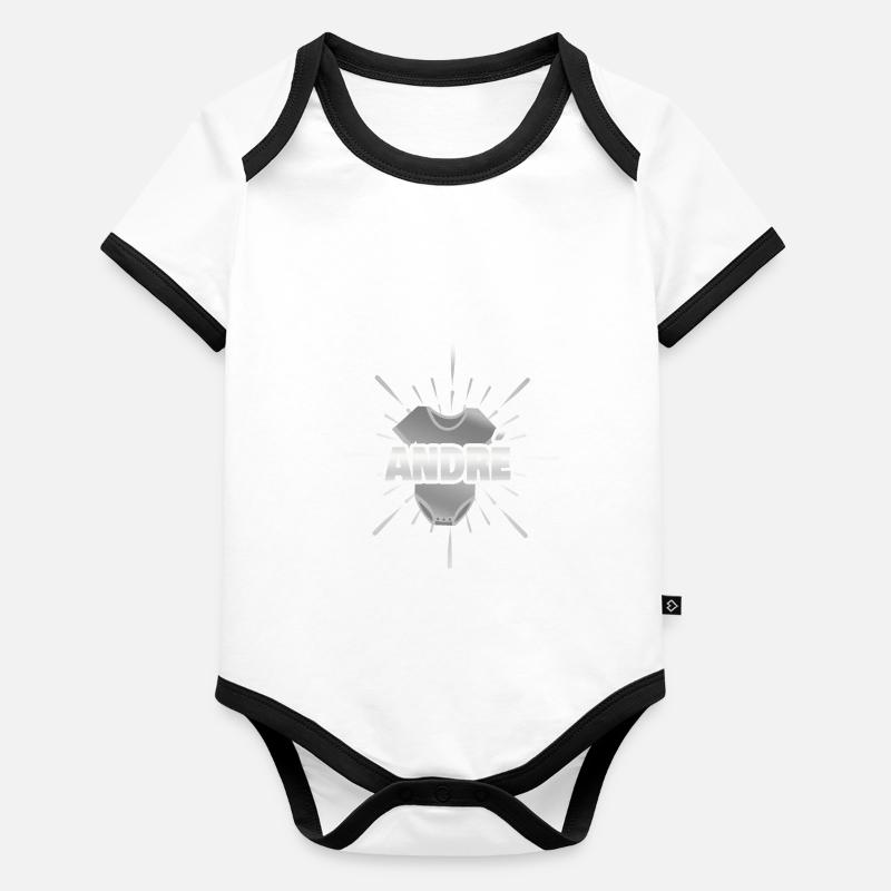 Cadeau pour André Body Bébé bio contrasté manches courtes