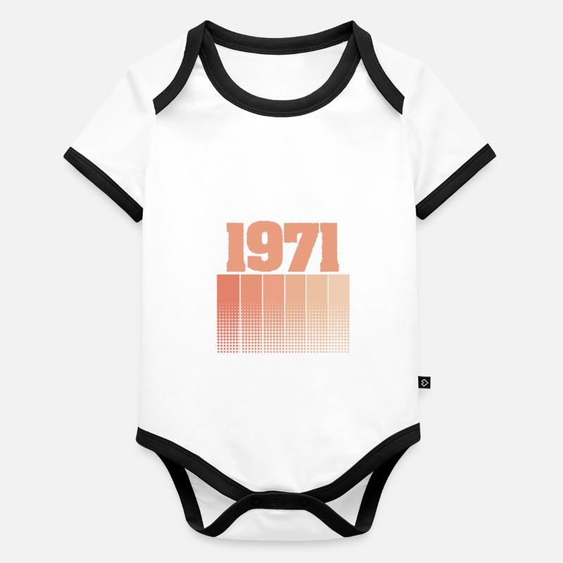 Date de naissance: 1971 Body Bébé bio contrasté manches courtes