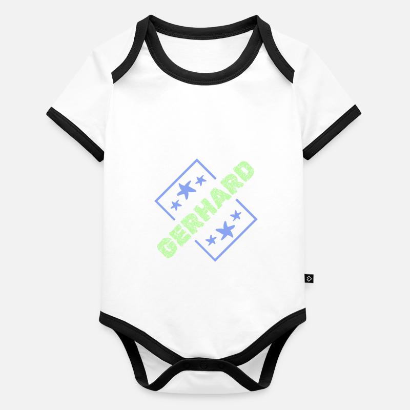 Prénom du nom de Gerhard Boy Anniversaire Body Bébé bio contrasté manches courtes