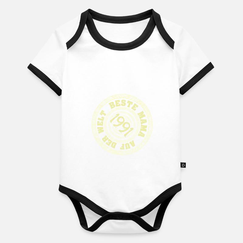 Mama 1991 Baby Bio-Kurzarm-Kontrastbody