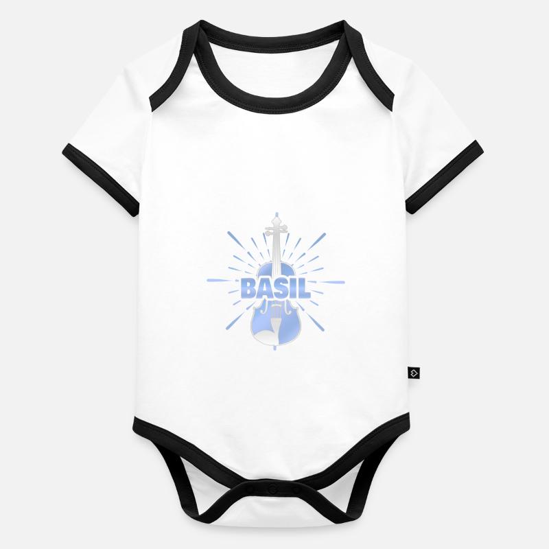 Prénom Basil Body Bébé bio contrasté manches courtes