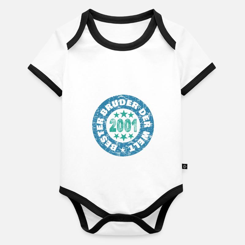 Né en 2001 Body Bébé bio contrasté manches courtes