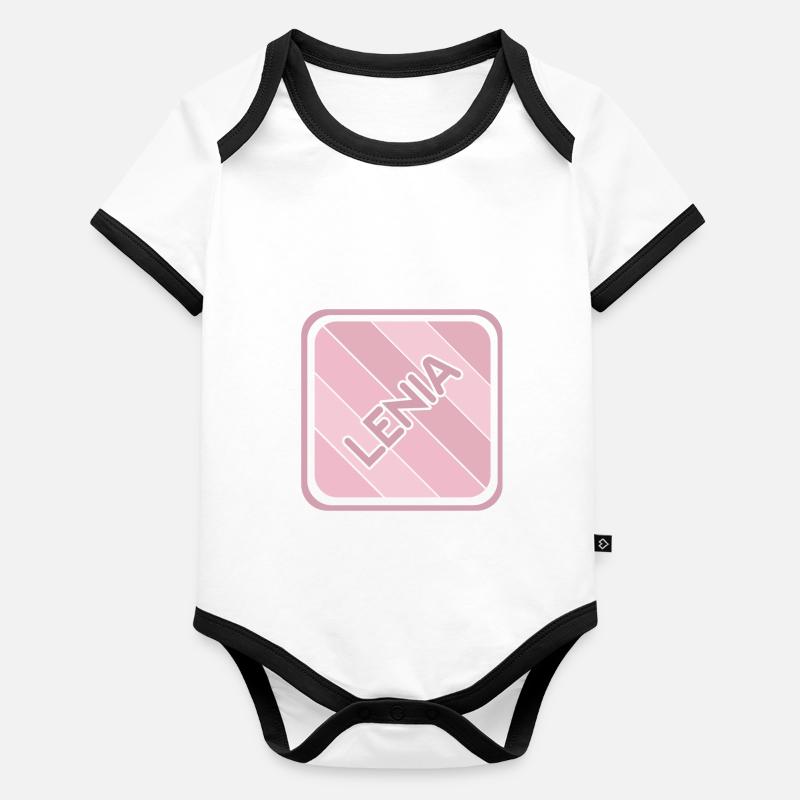 Prénom Lenia Body Bébé bio contrasté manches courtes