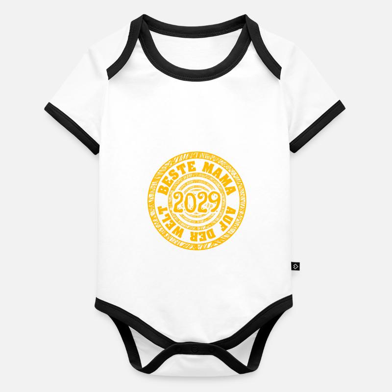 Mum 2029 Baby Bio-Kurzarm-Kontrastbody