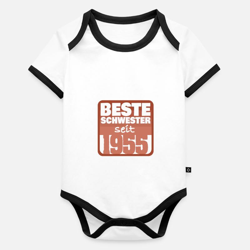 1955 Body Bébé bio contrasté manches courtes