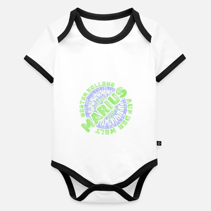 Marius Body Bébé bio contrasté manches courtes