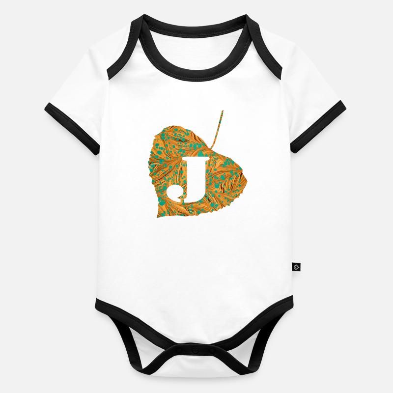 Feuille E 95 J Body Bébé bio contrasté manches courtes