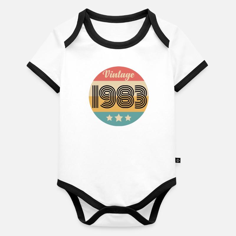 vintage 1983 Organic Baby Contrasting Bodysuit