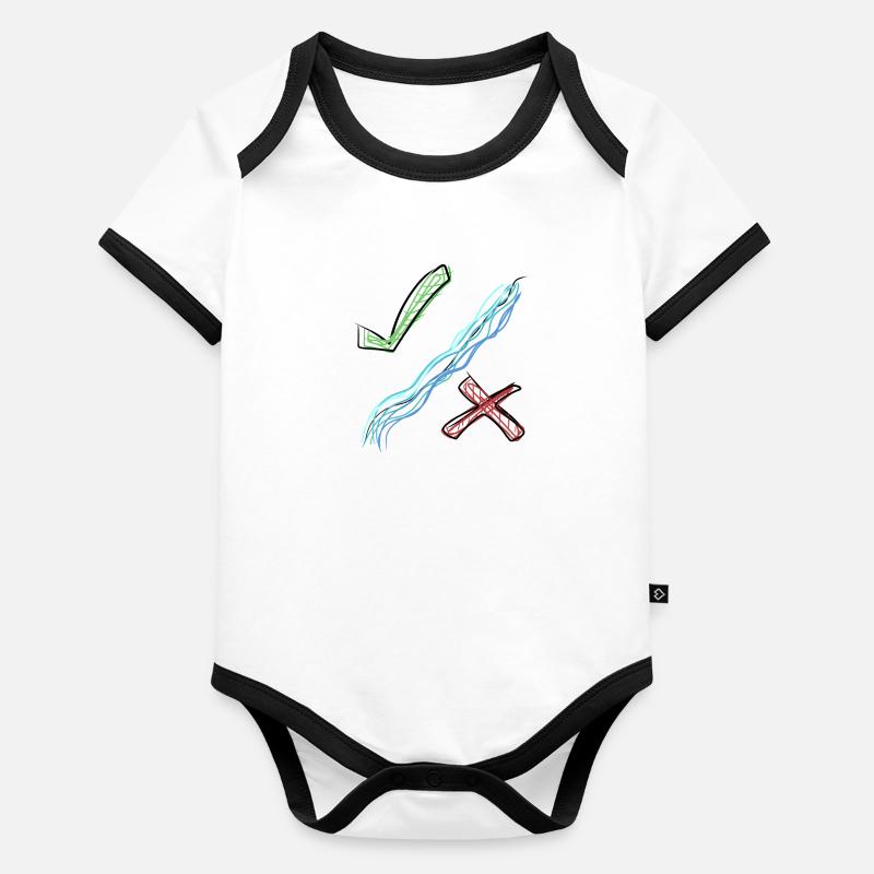 True False Organic Baby Contrasting Bodysuit