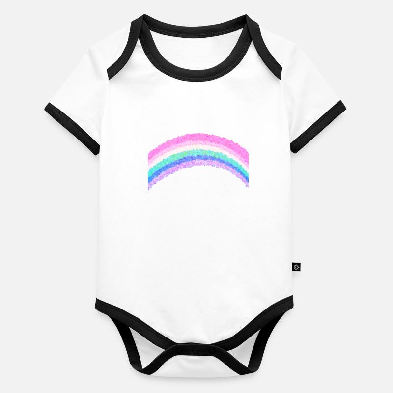 rainbow symbol colors pink Organic Baby Contrasting Bodysuit