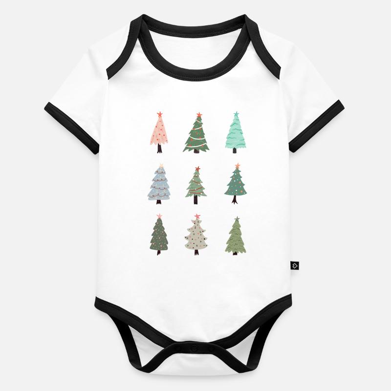 Christmas tree Organic Baby Contrasting Bodysuit