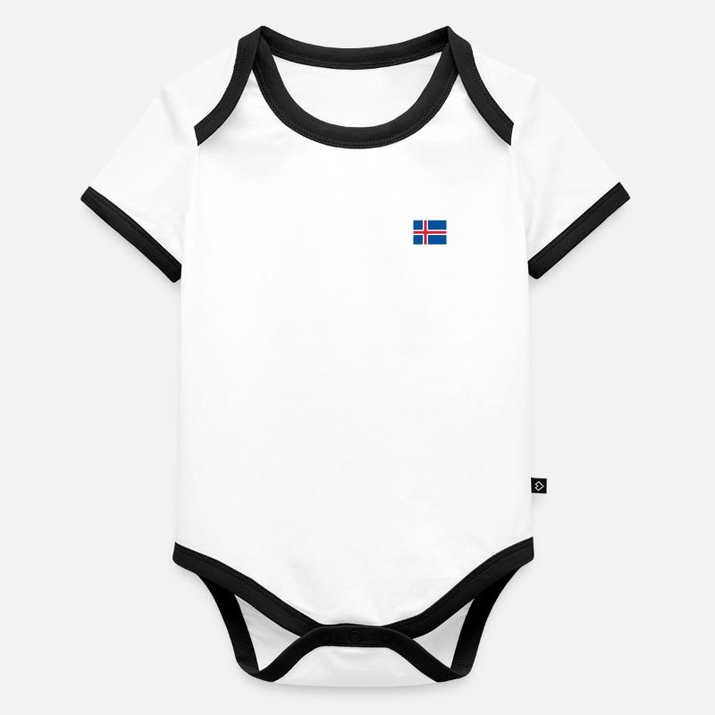 Drapeau de l'Islande Body Bébé bio contrasté manches courtes