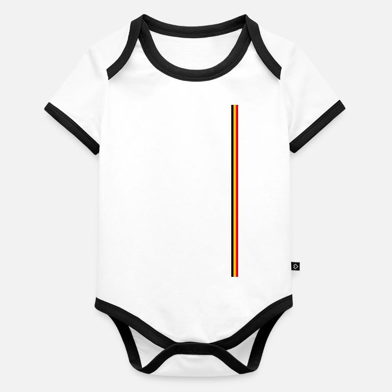 Rayures de style drapeau belge Body Bébé bio contrasté manches courtes