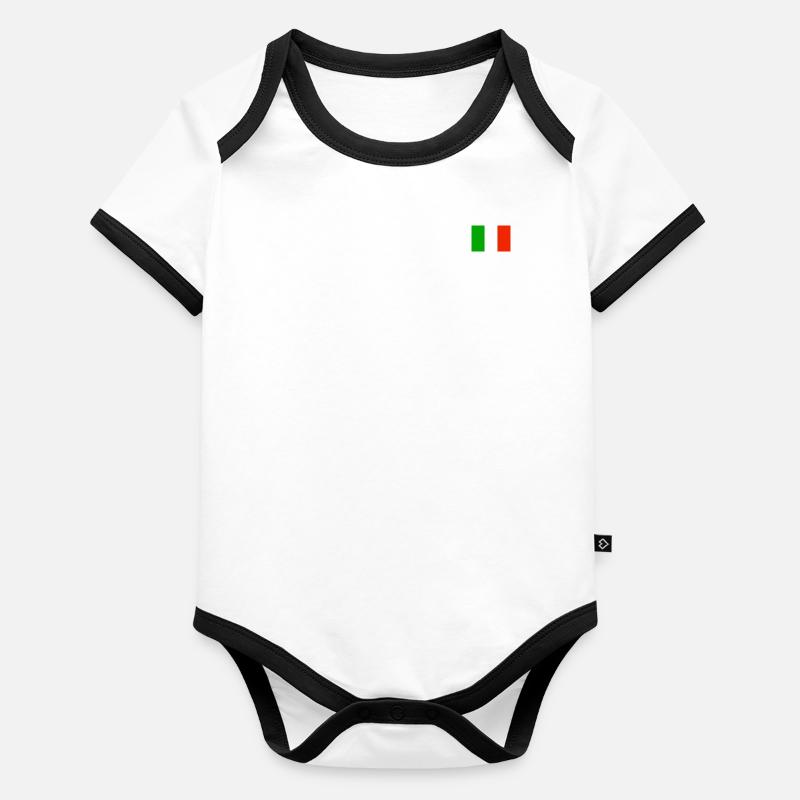 DRAPEAU ITALIEN Body Bébé bio contrasté manches courtes