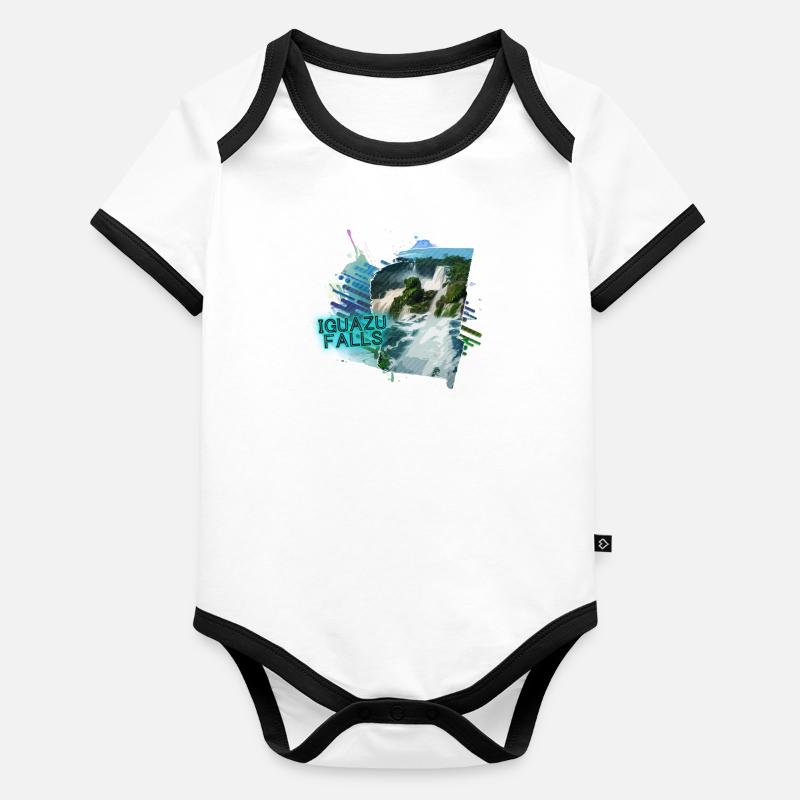 iguazu falls j Baby Bio-Kurzarm-Kontrastbody