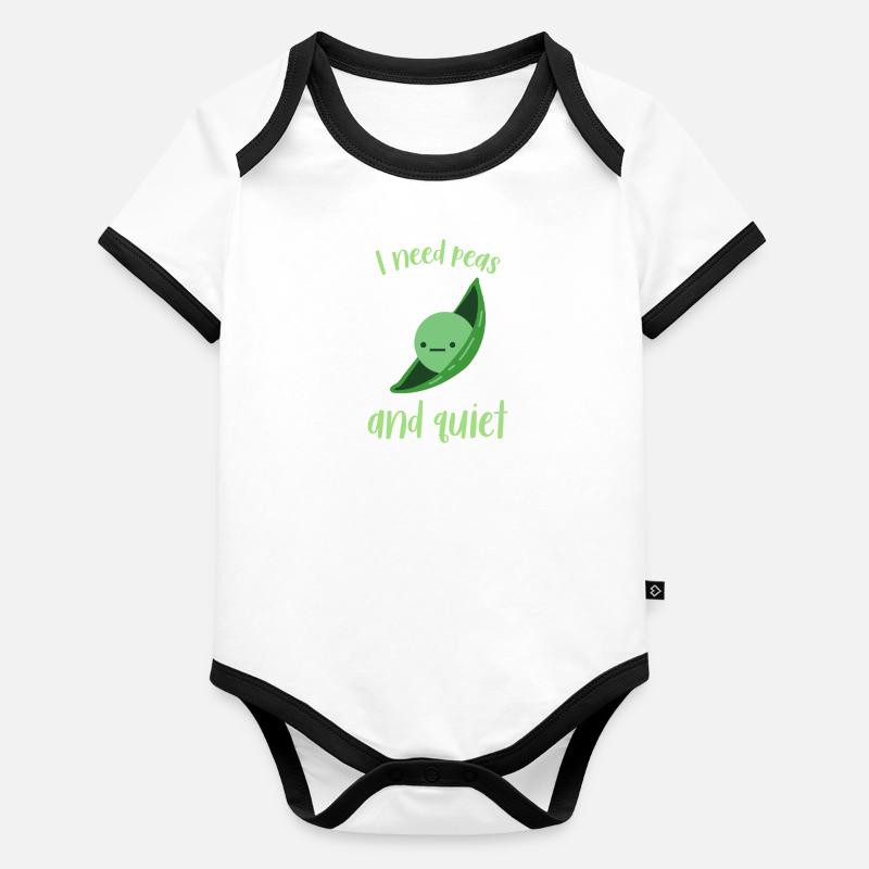 I need peas and quiet 65 F Baby Bio-Kurzarm-Kontrastbody