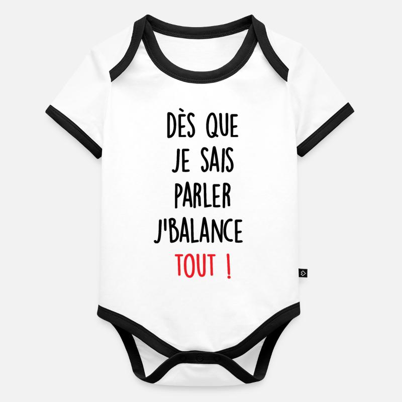 Body bébé drôle Body Bébé bio contrasté manches courtes