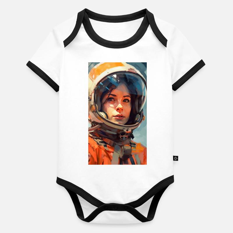 Space Girl Organic Baby Contrasting Bodysuit