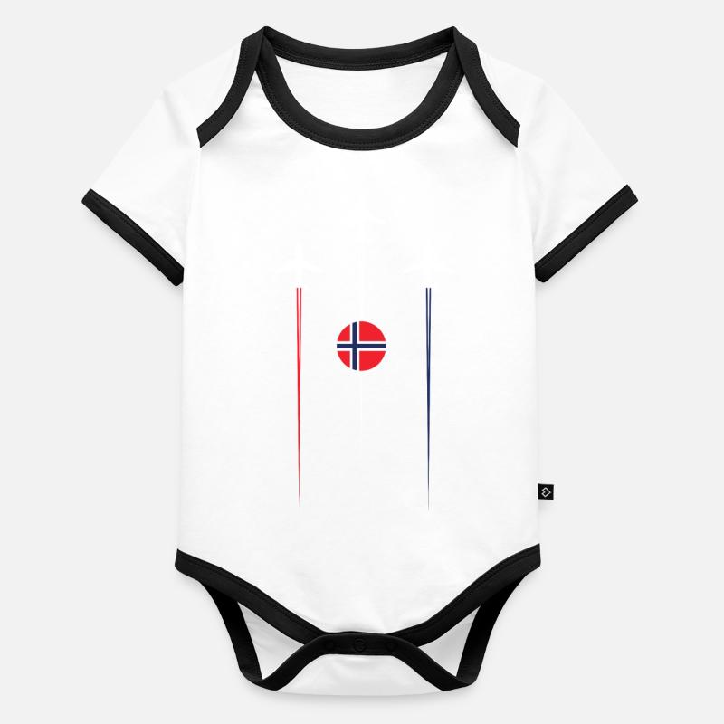 Norway Airlines Baby Bio-Kurzarm-Kontrastbody