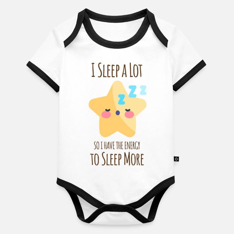 Schlaf-Liebhaber-Stern Baby Bio-Kurzarm-Kontrastbody