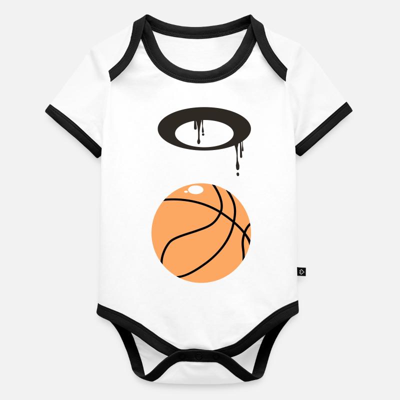 Basket-ball Body Bébé bio contrasté manches courtes