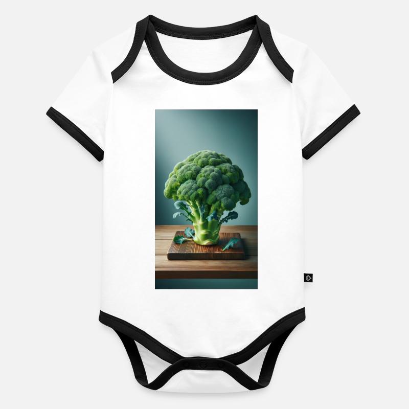 Brocoli Body Bébé bio contrasté manches courtes