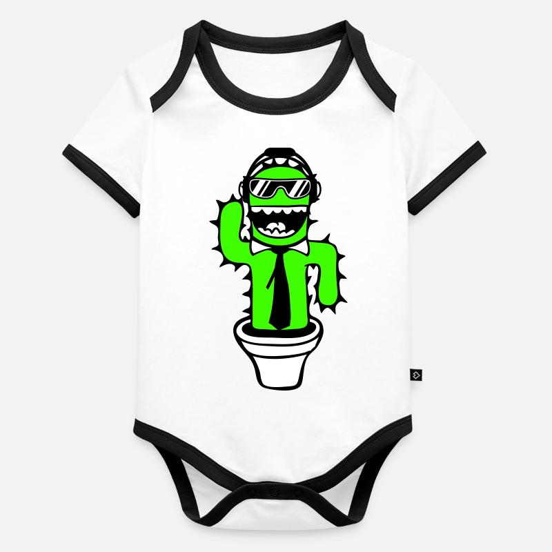 Cool Cactus Cacti Desert Plant Sunglasses Organic Baby Contrasting Bodysuit