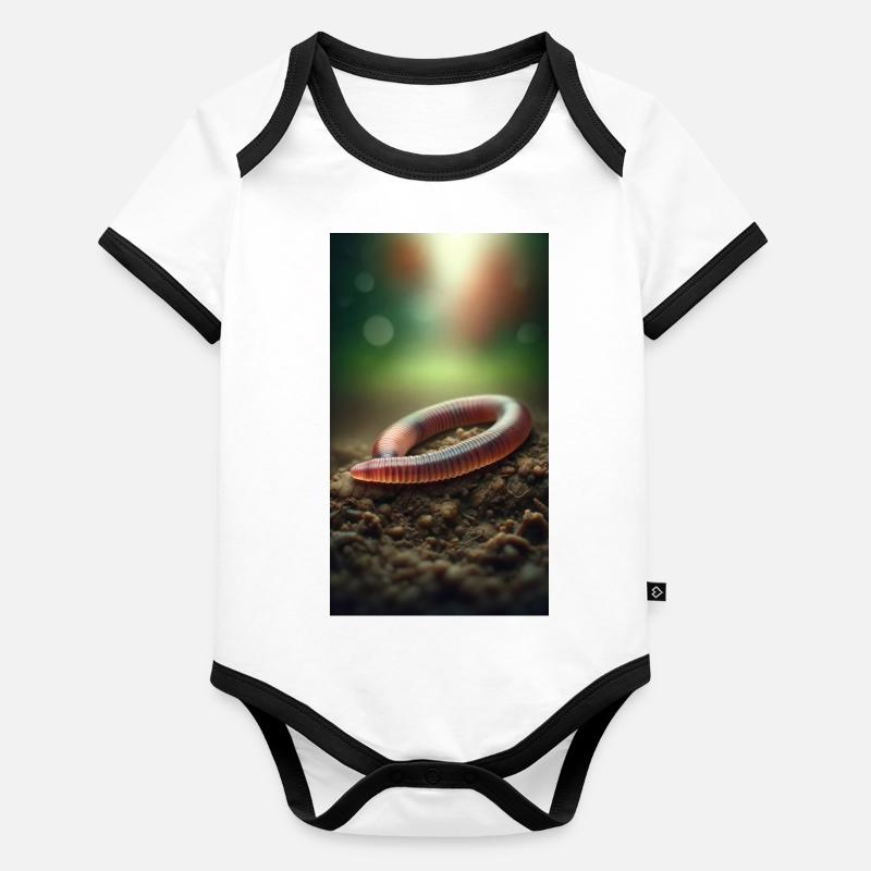 Ver de terre Body Bébé bio contrasté manches courtes