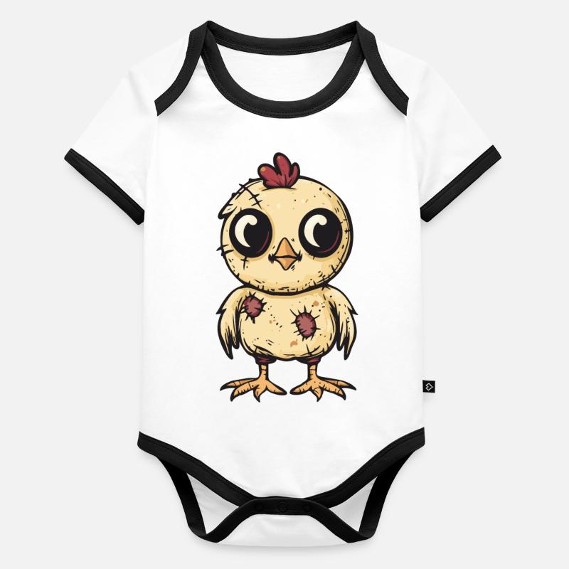 Chicken Halloween Comic Funny Organic Baby Contrasting Bodysuit
