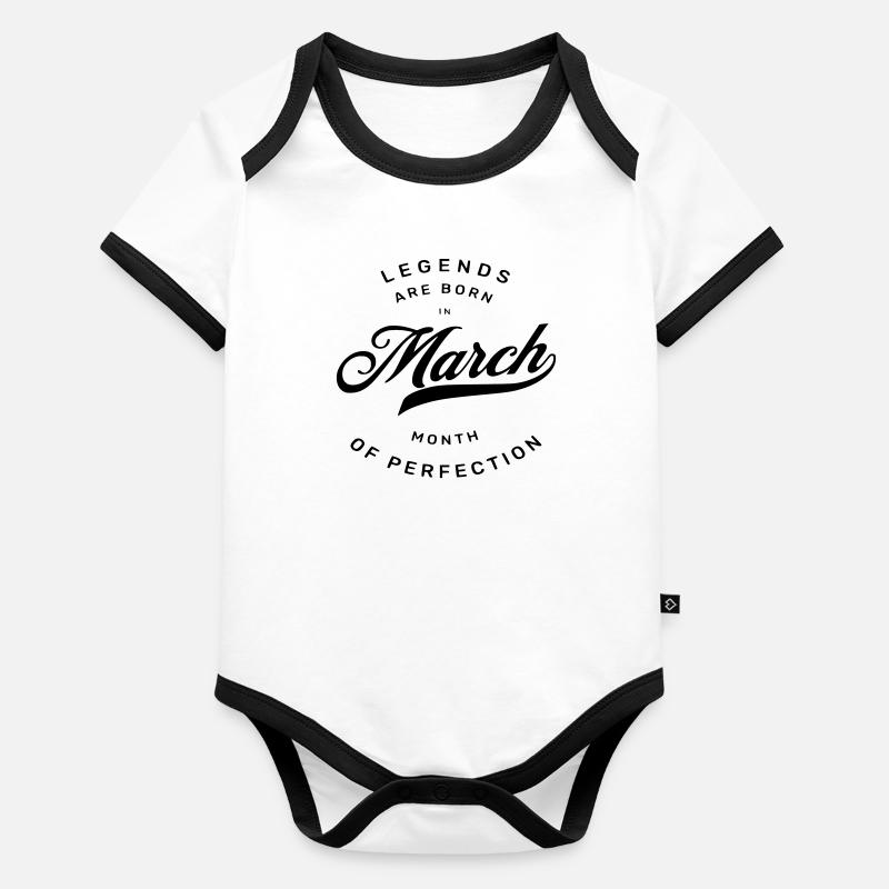 MÄRZ GEBURTSTAG Baby Bio-Kurzarm-Kontrastbody