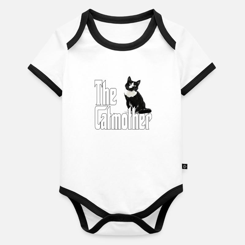 Katze Mutter La Catmother Chat Crazy Maman Maman Body Bébé bio contrasté manches courtes