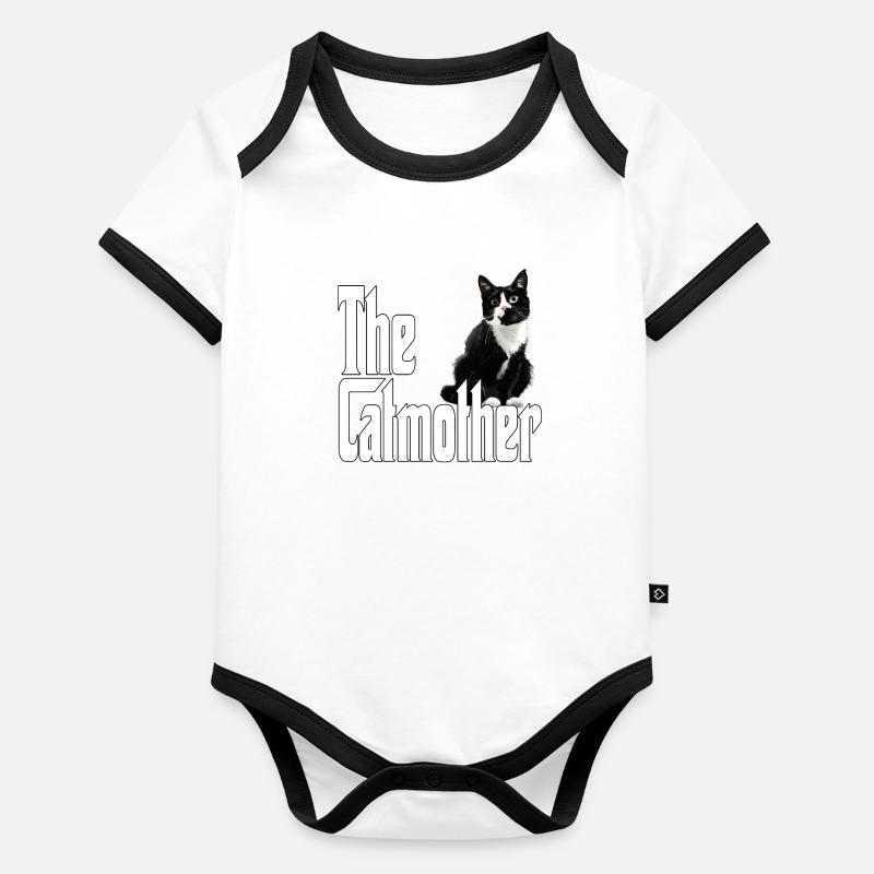 Katze Mutter La Catmother Chat Crazy Maman Maman Body Bébé bio contrasté manches courtes