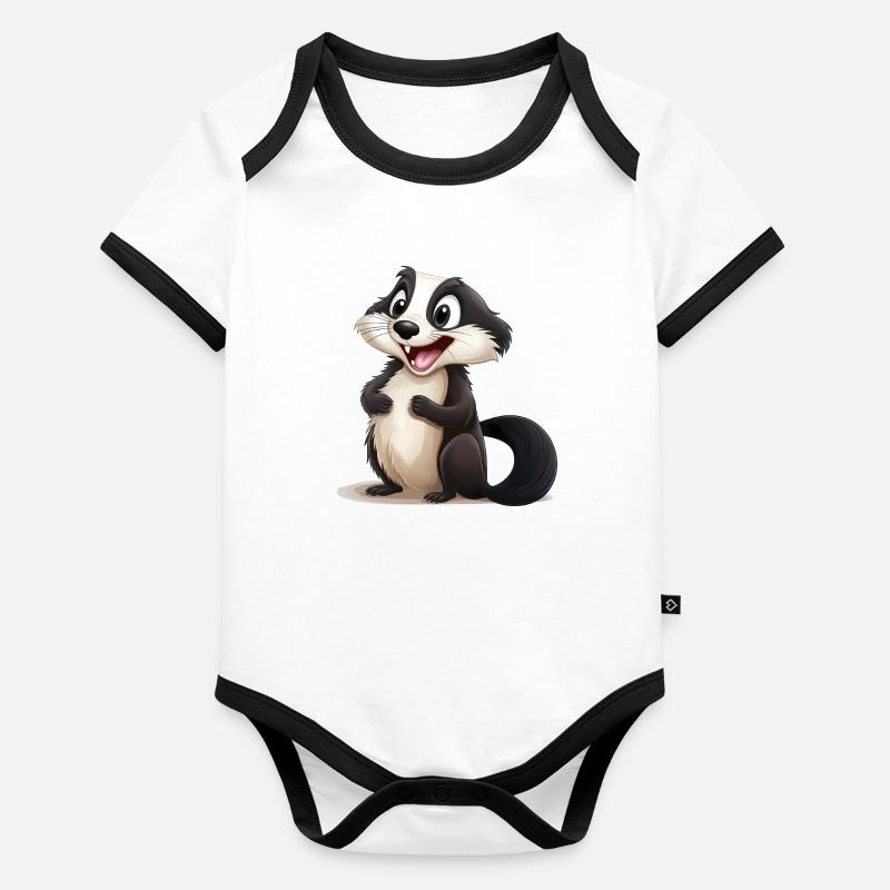 Cheeky Badger - Wild Animal Organic Baby Contrasting Bodysuit