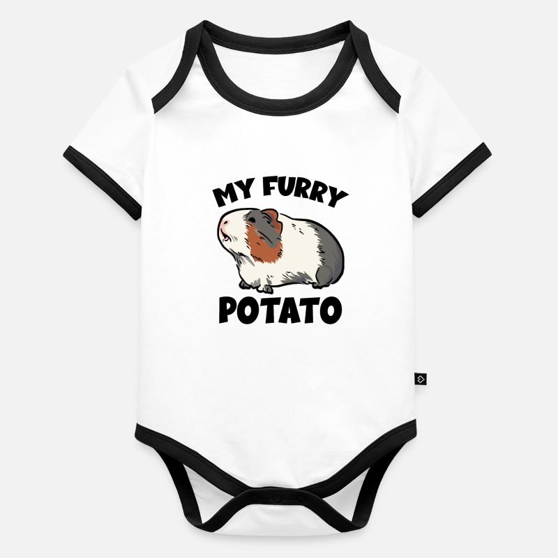 Mon cochon d’Inde à fourrure Body Bébé bio contrasté manches courtes
