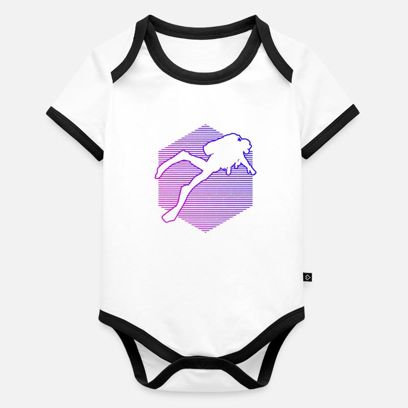 Plongeurs Plongée sous-marine Plongeurs Body Bébé bio contrasté manches courtes