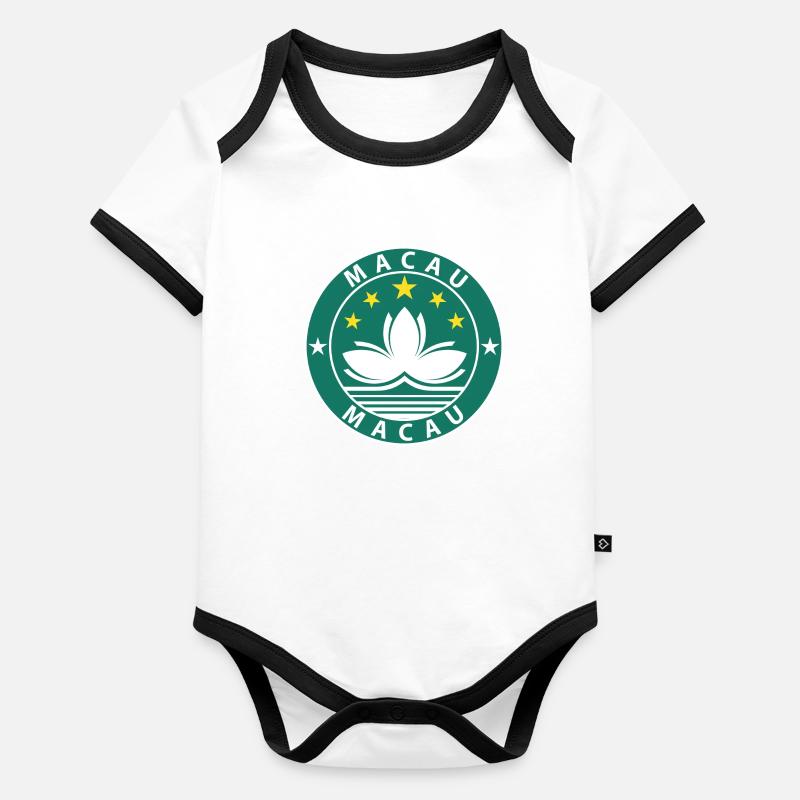 Macao Body Bébé bio contrasté manches courtes